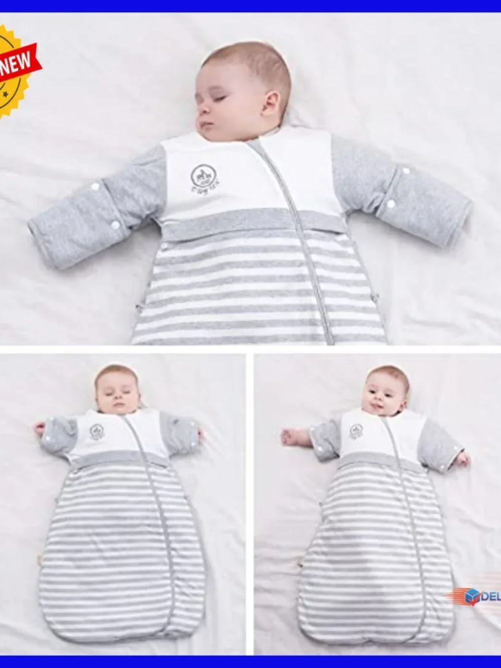 Organic Cotton Wearable Blanket Detachable Sleeve 3.5 Tog Heavyweight